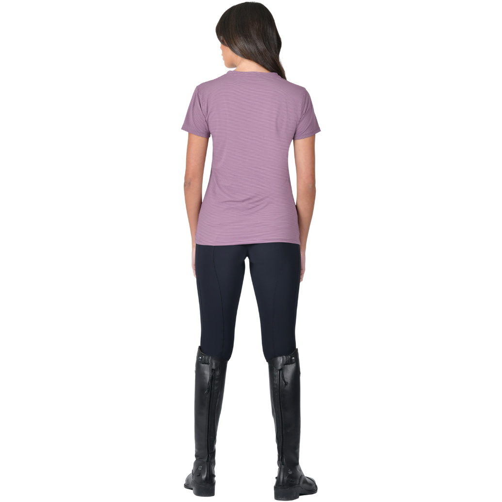 2025 Weatherbeeta Damen Entspannt UV Kurz Ärmel T-Shirt 1028845 - Mauve Wine